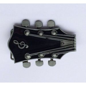 Boucle De Ceinture Guitare Électrique Noir Rocker Broche De Métal De Biker Ceinture - Neuf