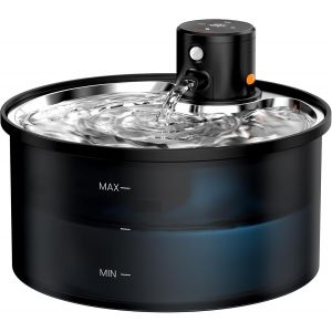 Fontaine A Eau Chat Sans Fil: Fontaine À Eau Pour Chat Avec Detecteur De Mouvement - 3,2l Distributeur Chien Automatique À Pile - Batterie 4000mah Rechargeable - Inox Plateau D¿Abreuvement - Neuf