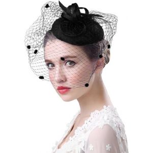 Chapeau De Mariage Femme Vintage Bibi Voilette Mini B&eacute;ret 16x8 Cm 38x33 Cm 10 Grammes Pour C&eacute;r&eacute;monie Anniversaire F&ecirc;te Cocktail Th&eacute; Party - Neuf