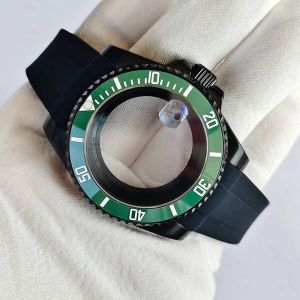 Gstuff-Bo&icirc;tier De Montre Sub Noir,Ensemble De Bracelets En Silicone,Verre Saphir &Eacute;tanche,Couvercle Arri&egrave;re,Bo&icirc;tier &Agrave; Fermoir De Bracelet,Compatible Avec Nh34,Nh35,Nh36,40mm.Sub Green.28.5mm - Neuf