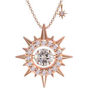 Collier En Moissanite Pour Femme, Pendentif, Diamant De Cultiv&eacute; En Laboratoire, En Argent 925 Plaqu&eacute; Or Rose 18k, Cha&icirc;ne En Argent, Bijou Cadeau. - Neuf
