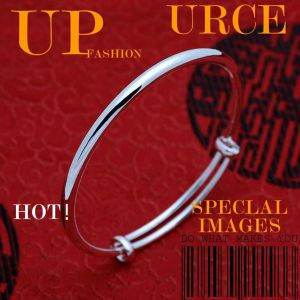 Bracelet Jonc En Argent Sterling Pour Femme,Tendance,Polyvalent,Simple,R&eacute;glable,Plaqu&eacute; Argent,Bracelet Lisse,Visage Lisse,Tour Du Ventre,Taille Unique,Argent Sterling,One Size, - Neuf