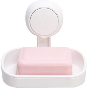 Porte-savon à ventouse puissant, porte-éponge solide pour douche, salle de bain, baignoire et évier de cuisine, sans perçage, amovible - Neuf