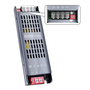 Transformateur LED 220V 24V,200W Transformateur Entrée,AC à DC Alimentation Basse Tension,24V Driver de Tension Constante,Basse Tension Transfo LED AC à DC - Neuf