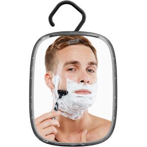 Miroir De Douche Sans Buée Pour Rasage,Miroir Mural Amovible Sans Buée Pour Voyage Et Camping,Portable,Incassable-Pour Hommes Et Femmes (Noir) - Neuf