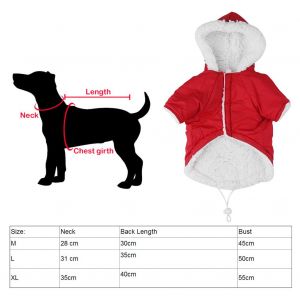 Hjlian Manteau Chaud Pour Chien Et Chiot, Vetement D'hiver Rouge, Taille M - Neuf