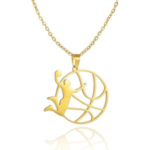 Kal-Sprots Collier Avec Pendentif Balle Pour Homme - Pour Homme - Pour Football, Basket-Ball, Volley-Ball, Baseball, Hip-Hop - Neuf