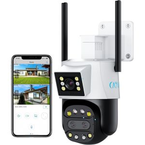 lbgwp60-Camera Surveillance Wifi Exterieure, Ptz Caméra Ip Extérieur/Intérieur Wifi 1080P Caméra, Détection De Forme Humaine Mouvement,Vision Nocturne Couleur 20M, Audio Bidirectionnel (Hd) - Neuf