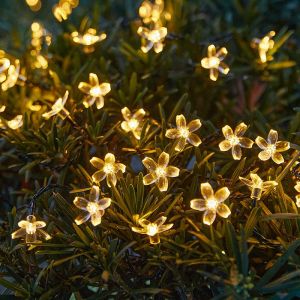 Guirlande Lumineuse Solaire À Led En Forme De Fleur De Cerisier, 7 M, 50 Perles - Neuf