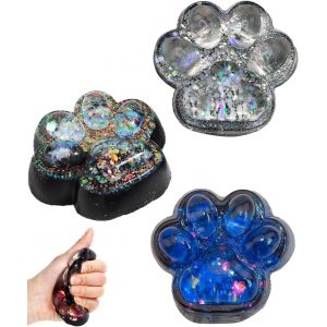 KAL-Jouets Anti-Stress,3 Pièces Squishy Patte De Chat,Squishy Patte Géante,Squishy Patte De Chat,Patte Squishy,Jouets Squishy Patte De Gros Chat,Jouet En Silicone Squeeze Patte De Chat - Neuf