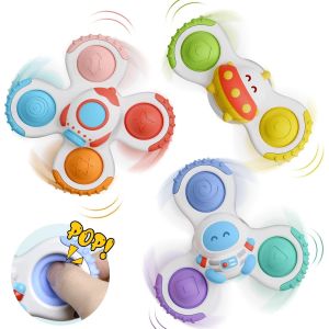 (Couleurs Vives) Jouet À Ventouse Pour Bébé, Chaise Haute Filature De Jouets, Jouets Pour Le Bain Pour Le Développement De L'enfant - Neuf