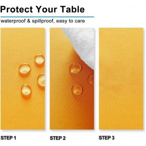 Nappe Carrée Anti-Taches Lavable, Nappe Exterieur Impermeable Jardin, Pour Salle À Manger, Jardin, Fête, Pique Nique, Anniversaire, Mariage Ou Maison, 130X130Cm Jaune - Neuf