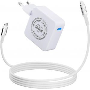 Chargeur USB C Rapide 100W, GaN Alimentation 100 Watt PD 3.0 pour MacBook Air, MacBook Pro, iPhone 15 14, iPad, Samsung Galaxy S24 S23 Ultra, Lenovo, HP, ASUS, Dell Laptop, 2M C&acirc;ble USB-C 240W - Neuf
