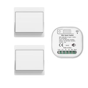 CHECARZHN--NO1-Rf433 Kit Interrupteur Sans Fil, Va Et Vient Sans Fil Sans Pile, Application Et Commande Vocale Sans Fil - Émetteur De Sécurité Et Contrôleur De Récepteur - Neuf