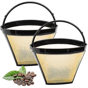 Lot De 2 Filtres &Agrave; Caf&eacute; R&eacute;utilisables Coniques, Taille 4, Lavables, Pour La Maison - Ya0 - Neuf