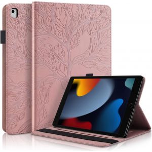 LORANKA-Coque iPad 10,2 Pouces (Mod&egrave;le 2021/2020/2019, 9&egrave;me/8&egrave;me/7&egrave;me G&eacute;n&eacute;ration),PU Cuir Cover Tablette Housse de Protection,Porte-Crayons Portefeuille Tablet &Eacute;tui iPad 9/8/7 (10,2 Pouces),Rose Gold - Neuf