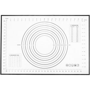 Ayuhr-Tapis De Cuisson En Silicone, 40,6 X 61 Cm, Anti-Adhésif, Réutilisable, Tapis De Cuisson Pour Pâtisserie À Rouler La Pâte Avec Mesures, Noir - Neuf