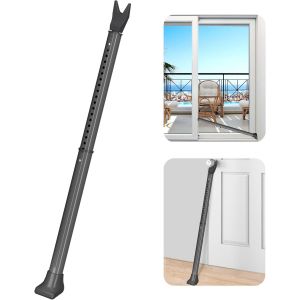 LETNERNY-Securite Porte D'Entrée, Gris Barre De Securite Porte Entree, Bloque Porte Coulissante, Poignee Porte Entree, Bloque Poignee De Porte, Barre De Sécurité De Porte - Neuf
