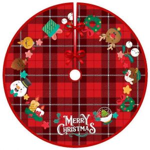 Jupe de sapin de No&euml;l classique ronde de 90 cm rouge pour les f&ecirc;tes - Neuf