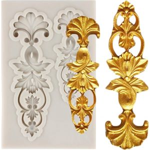 Kal-Moules Baroques En Silicone En Forme De Rouleau En Silicone - Moule Baroque - Bord - Moule À Bord Baroque - Pour Décorer Des Gâteaux, Des Cupcakes, Du Chocolat, De La Pâte À Fleurs, Des - Neuf