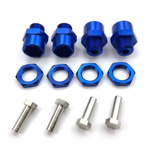 Adaptateur de moyeu hexagonal de roue d'extension de 12 mm de tour de 17 mm pour camion de voiture RC 1/10 pouvant utiliser des pneus 1/8, bleu fonc&eacute; - Neuf