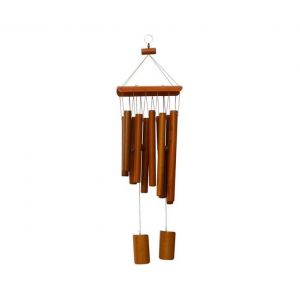 Carillon &eacute;olien en bambou avec 10 tubes sonores, longueur 60 cm, d&eacute;coration de jardin, cadeau en bois pour la maison et l'ext&eacute;rieur - Neuf