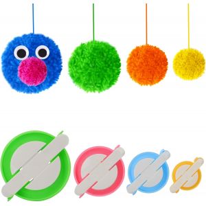 Mevronisshop-Pom Pom Maker,4 Tailles Fluff Ball Weaver Needle Pompom Maker Set-Diy Pompoms Kits De Fabrication De Poche Artisanale-Jeu De Tricoterie Ensemble D'outils Artisanaux Pom-Pom Maker - Neuf