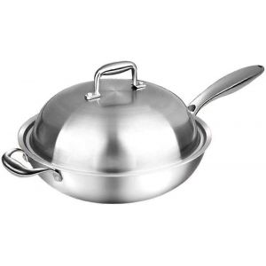 Les Casseroles Casseroles En Acier Inoxydable Wok Pas Enduit De Bâton Non Cook Et Verser Dans Le Wok - Neuf