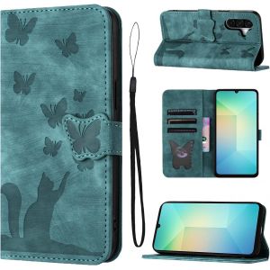 KAL-Coque Pour Samsung Galaxy A26 5G/A16 4G/A16 5G(6,7 Pouces)Housse De Protection Premium Portefeuille Protection Emplacements De Cartes Fonction Support Bureau Pour Galaxy A26 5G/A16 4G/5G-Vert - Neuf