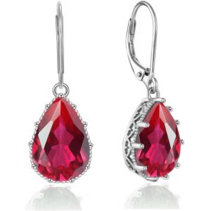 Cristal Zircon Pendantes Levier Style Boucles D'oreilles Larme Ovale Poire Gemme Tache De Naissance Saphir Rubis Émeraude Argent Bijoux Set Cadeau Pour Femme Maman Fille Petite Amie.[X2049] - Neuf