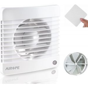 150 mm Ventilateur, Extracteur d'air avec Clapet anti-retour + Moustiquaire intégré, dB(A) 33,VMC pour salle de bain,cuisine,bureau,WC,silencieux,Garantie 5 ANS par AIROPE - Neuf