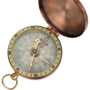 Vintage M&eacute;tal Boussole En Laiton Antique Montre De Poche De Couverture De Secousse Automatique Boussole Avec Couvercle Rabattable De Petite Et Portable Pour L'ext&eacute;rieur, Randonn&eacute;e P&eacute;destre, Randonn&eacute;e - Neuf