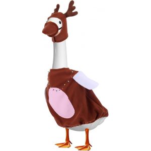 Mevronisshop-Tenues D'oie De Porche Noël, Fête Costume De Statue D'oie Pelouse Vêtements Goose Plastique 58,42cm Chapeau En Bois Cerf Vêtements Et Muselière Renne Pour Décoration Fête En Extérieur - Neuf