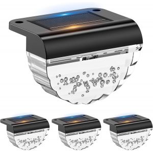 Lot De 4 Lampes Solaires &Eacute;tanches Pour La D&eacute;coration De Jardin, Cl&ocirc;tures Et Escaliers Ext&eacute;rieurs, Cour, Terrasse Et Chemin - Neuf