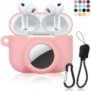 LORANKA-Coque 2 en 1 en silicone souple compatible avec AirPod Pro 3 et AirTag, coque de protection antichoc pour AirPod Pro 3, avec kit de nettoyage et cordon de c&acirc;ble de donn&eacute;es pour homme et femme - Neuf