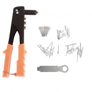 XYONG Ensemble d'outils a riveter, pistolet a riveter manuel ergonomique en alliage d'aluminium, riveteuse a main pour porte, fenetre, double poignee - Neuf