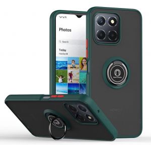 Kal-Coque Pour Honor 200 Smart/Honor X7c (6.8"" Inches), Etui De Téléphone Portable En Silicone Transparent Mat Avec Support De Bague - Vert Foncé - Neuf