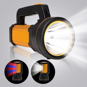 Lampe Torche Led Haute Puissance Rechargeable, Grande Batterie 10 000 Mah, 10 000 Lumens, Lumière 3 En 1 Super Brillante, Longue Portée 800 M, Sangle Incluse, Pour Maison, Extérieu[MAT790546] - Neuf