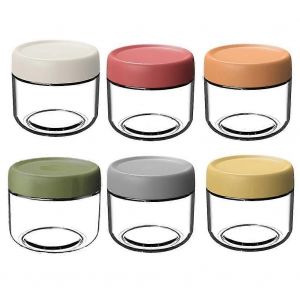 Bocaux Mason en verre pour l'avoine du jour au lendemain avec couvercles aux couleurs vives Stockage Contenants de yogourt empilables - Neuf