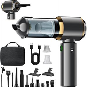 Aspirateur &agrave; Main, 25000Pa Aspirateur Voiture Puissant sans Fil, 4-en-1 avec Vidage Automatique 1 Touche, Mini Aspirateur &agrave; 3 Vitesses avec Moteur sans Balais pour Bureau, Maison, Cuisine - Neuf