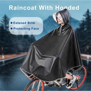 Asfasfq-Poncho De Pluie Vélo, Imperméable À L'eau Cyclisme Capes Avec Chapeau, Compact Cape De Pluie Vélo Femmes Hommes, Veste De Pluie Légère Pour Vélo Pour Randonnée Vélo En Plein Air - Neuf
