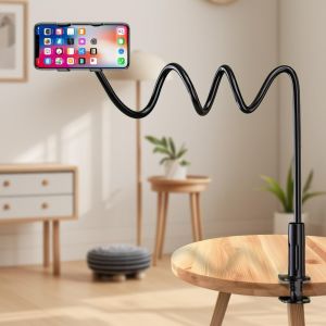 Support T&eacute;l&eacute;phone Lit, Support T&eacute;l&eacute;phone Avec Col De Cygne, Universelle Support De T&eacute;l&eacute;phone Pour Lit, Pour Iphone, Smartphone, Longueur Totale 138cm/54.33 Pouces[Z1222] - Neuf