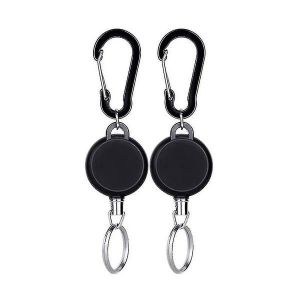 Lot De 2 Porte-Cl&eacute;s R&eacute;tractables Robustes - Mousqueton Durable, &Eacute;lastique Et Antivol Pour Une Utilisation En Ext&eacute;rieur Et Au Quotidien - Neuf