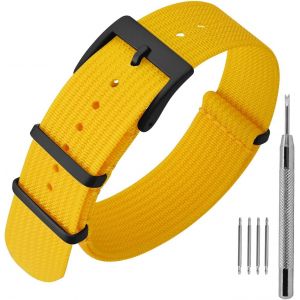 Kal-Bracelet De Montre En Nylon Avec Boucle En Acier Inoxydable, Sport Bande De Remplacement 16mm 18mm 20mm 22mm - Neuf