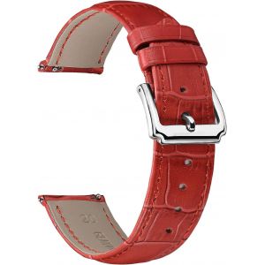 Kal-Bracelet De Montre En Cuir V&eacute;ritable Remplacement Bracelets Montres &Agrave; D&eacute;gagement Rapide Pour Homme Femme Avec 10 Couleurs (10mm,12mm,14mm,15mm,16mm,17mm,18mm,19mm,20mm,21mm,22mm,23mm,24mm) - Neuf