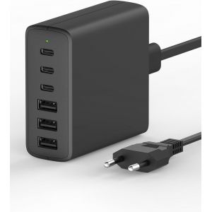 CMJAAGUR-Chargeur Usb C Multiple, 6 Ports De Station De Charge 100W Chargeur Multiport, Pps+Pd+Qc Charge Rapide Compatible Avec Iphone 14 Pro 13 12 11 Se2020 Xs Xr 8,Galaxy, Ipad[M898] - Neuf