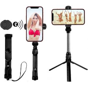 Nouveau,Adapt&eacute; Tr&eacute;pied De Perche &Agrave; Selfie Bluetooth Avec T&eacute;l&eacute;commande Sans Fil,Adapt&eacute; &Agrave; L'enregistrement Vid&eacute;o Selfie Compati En Direct - Neuf