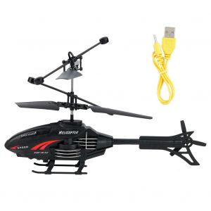 Helicoptere a induction rechargeable, modele d'avion, jouet USB (noir) - Neuf