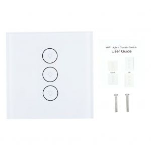 HJLIAN Interrupteur mural tactile intelligent en verre cristal pour eclairage LED, 100-240 V (blanc, 3 groupes) - Neuf