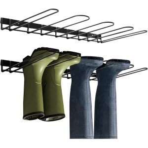 Kgabery-Étagère À Bottes En Métal,Organiseur De Bottes Noir,Support De Bottes,Plateau À Chaussures Pour Entrée,Étagère De Rangement Pour Bottes Hautes (Noir) - Neuf